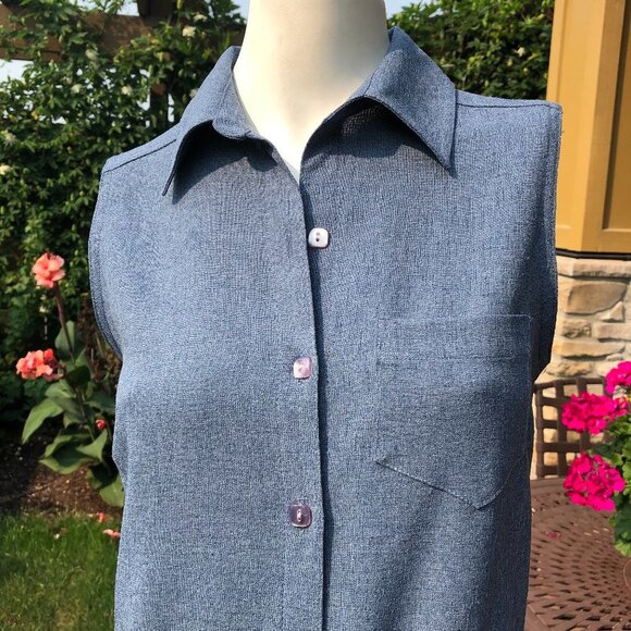 Option Elle Slvless Maxi Shirt Dress Blue S - Picture 4 of 15